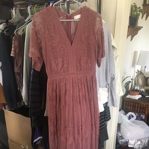 Altard State Lace Mauve Dress